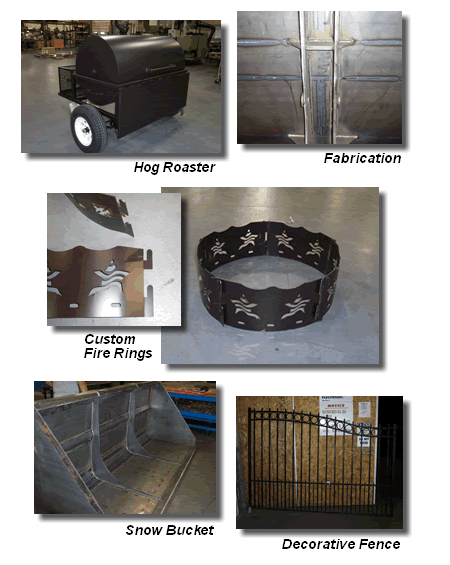 Samples of MTD custom steel fabricating and metal fabricating services.